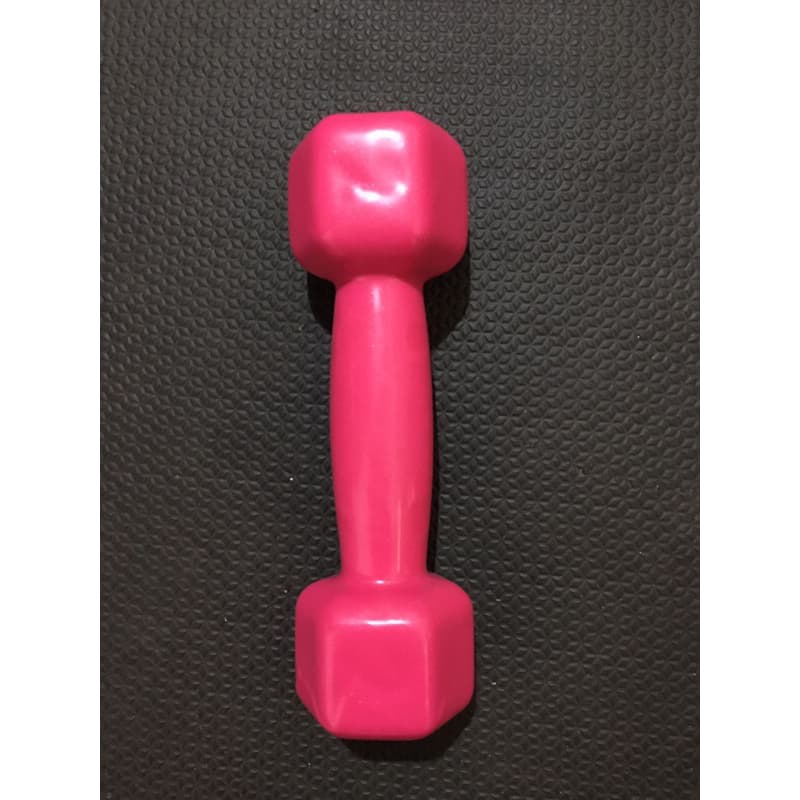 Halter 2kg rosa sextavado emborrachado (1 unidade)