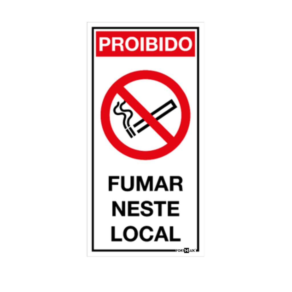 Placa Sinalização Atenção Proibido Fumar 24x12