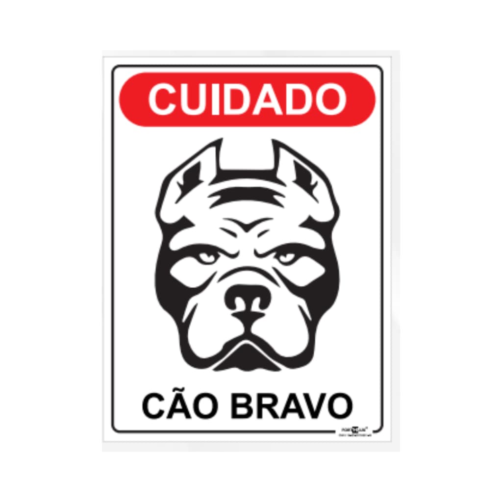 Sinalização de Cuidado: Placa Cão Bravo 20x15 para segurança do seu pet
