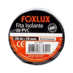 Fita Isolante Antichamas Preta Foxlux 19mm X 5 metros