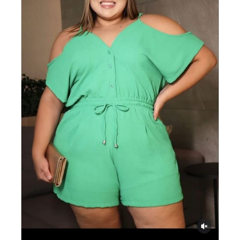 Macaquinho Plus Size feminina Macacão de alça TAMANHO EXG 46 AO 50