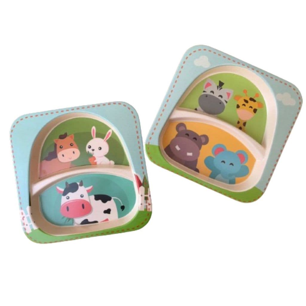 Prato com divisória Infantil Refeição Eco-Friendly Mimo Style Bambu