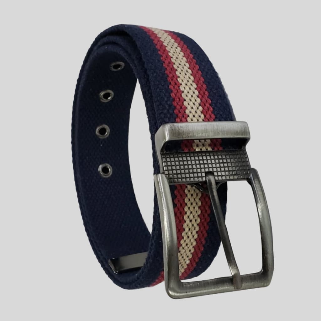 Cinto Masculino Lona Dupla Face Sport Casual Ajustável Resistente Preto Azul Vermelho Marrom