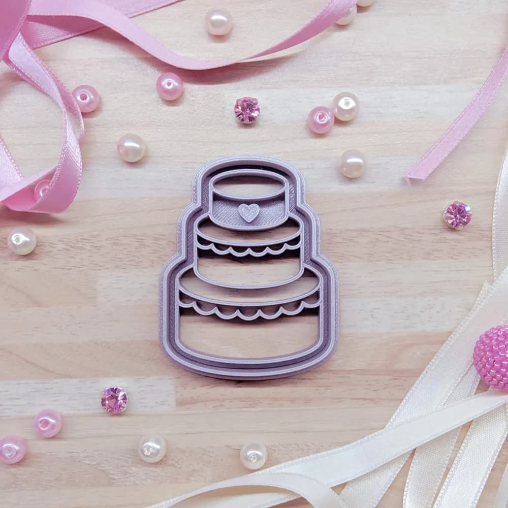 Cortador de Biscoito com Carimbo - Casamento Bolo