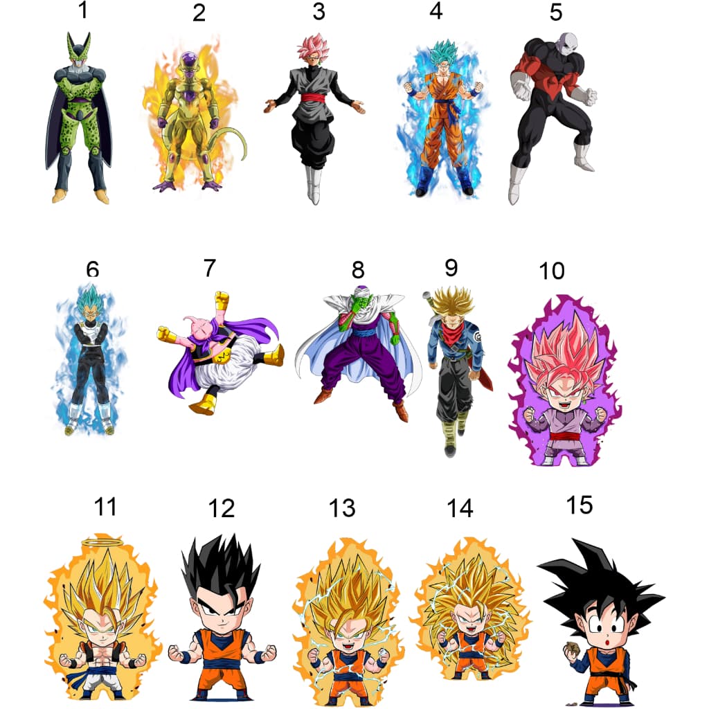 15 Estampas Sublimaticas Impressas Prontas Dragon Ball