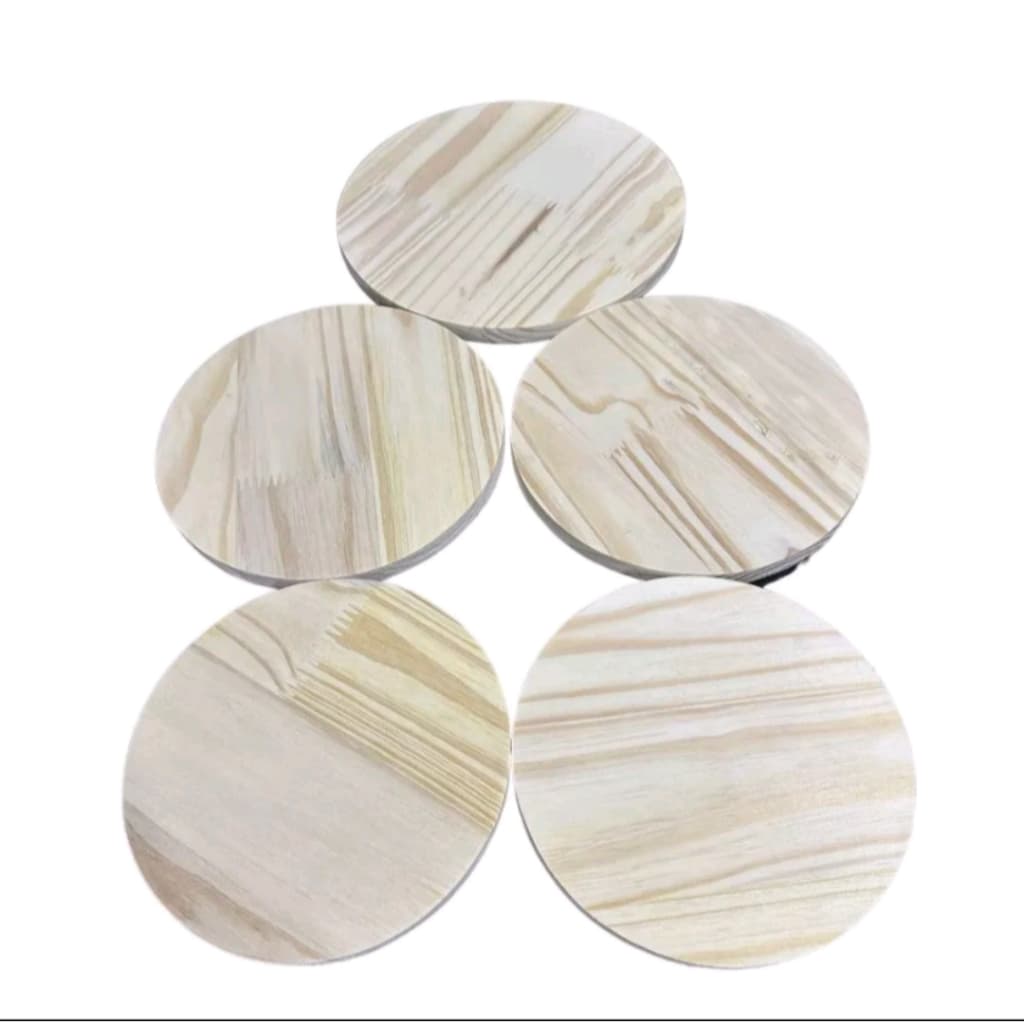 Kit com 5 tampos ou bolacha pinus para boleira e doceira