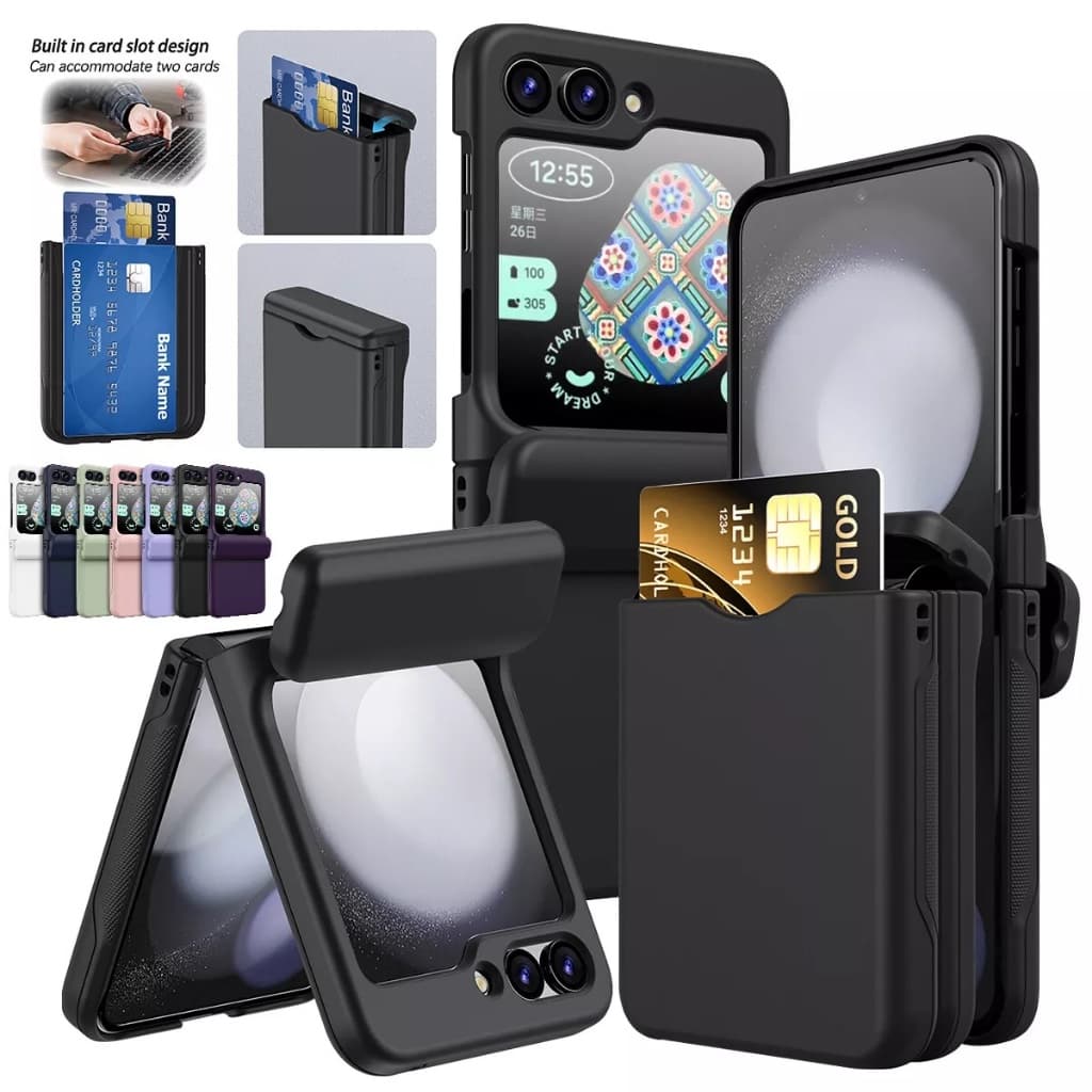 Brcshop | Capa Samsung Galaxy Z Flip 7 e 6 Porta Cartão Carteira Antichoque com Protecao Dobradica