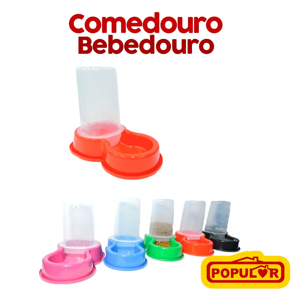 Comedouro Bebedouro Cachorro Gato Pet Duplo Com Suporte Garrafa Anti Formiga