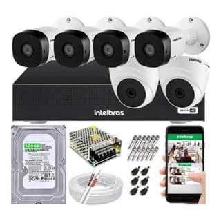 Kit 6 Câmeras Intelbras Vhl 1220b Full Hd Dvr De 8ch 1108-c