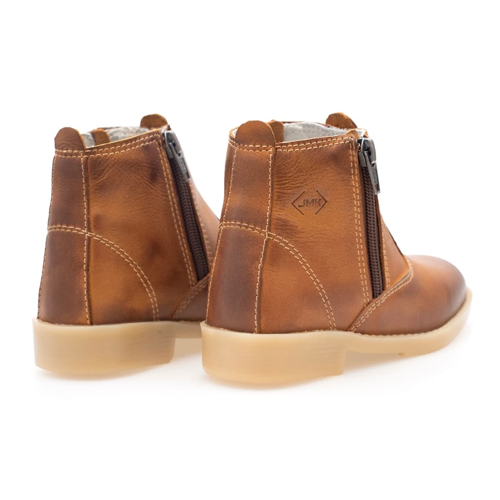 Botina infantil Bota masculina com zíper forrada costurada confortável e resistente Galocha Country
