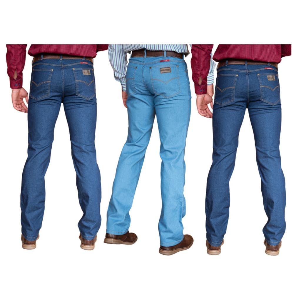 Kit 3 Calças Jeans Country Masculina Estilo Rodeio Ref: 109