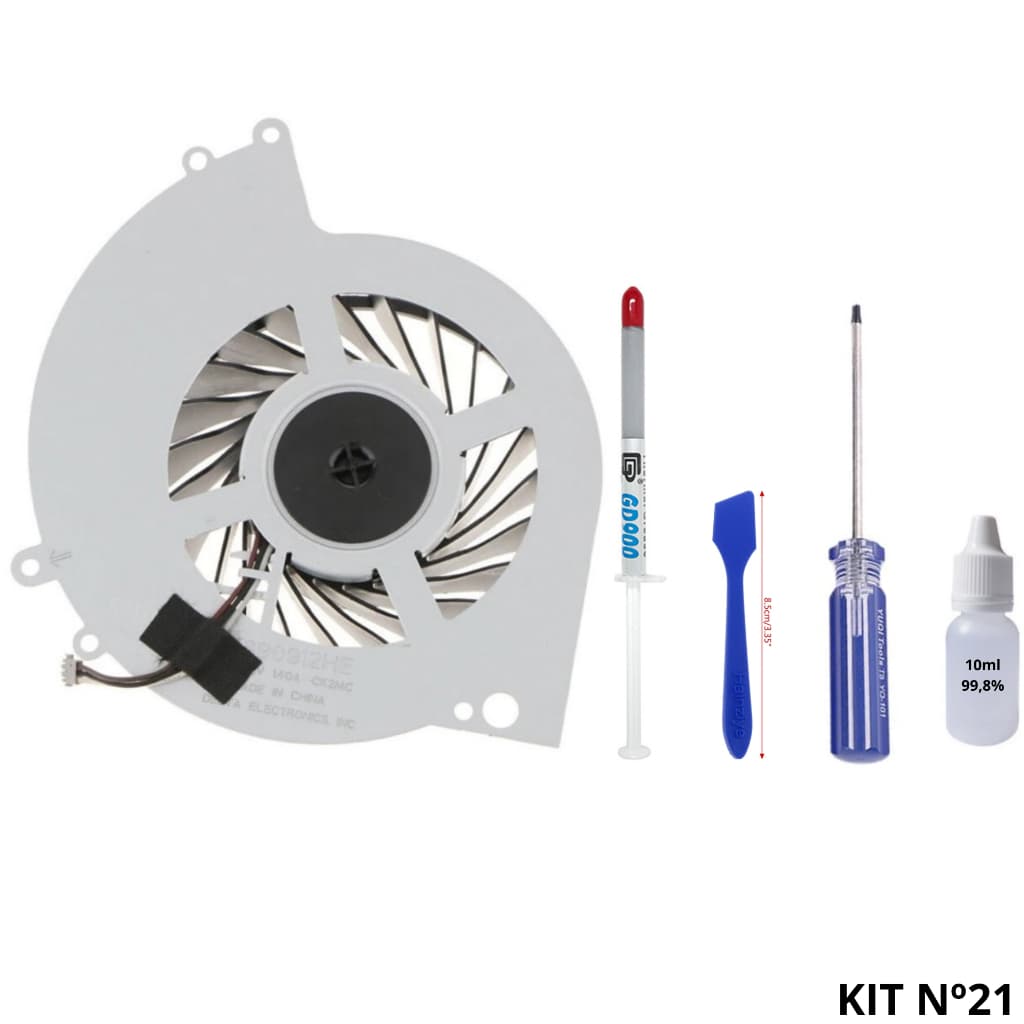 Cooler Ps4 Fat Black Piano Cuh-10xx/11xx + Pasta Térmica Gd900 1g + Espátula + Chave Torx T8 + 10ml