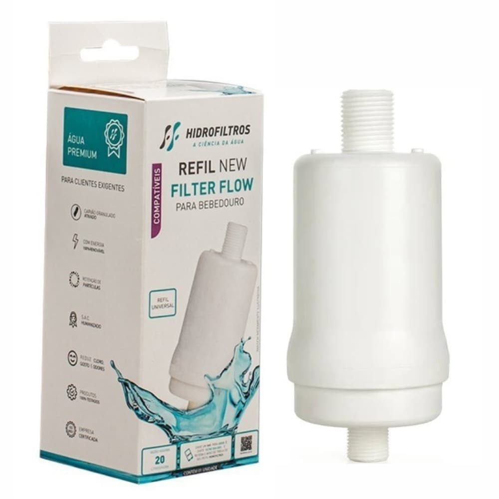 Refil Filtro Vela Universal para Bebedouro de Pressão - Hidrofiltros New Filter Flow Original