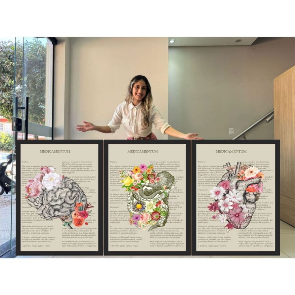 QUADRO DECORATIVO - ANATOMIA DAS FLORES - COM INTESTINO -