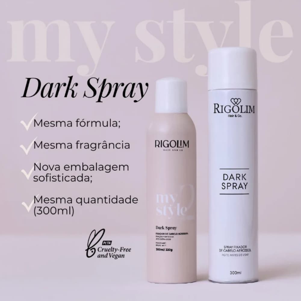 Dark Spray Rigolim Fixador Modelador Penteado Arranjo 300 ml