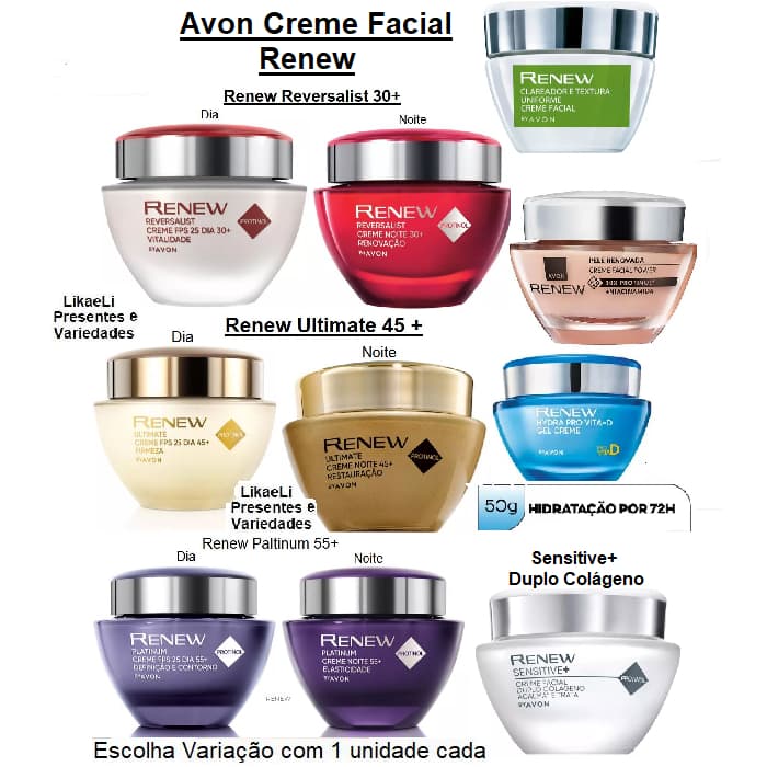 Renew Avon Creme Facial com Protinol
