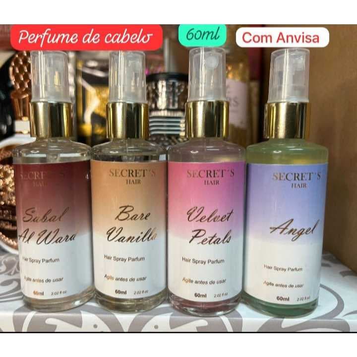 Perfume Capilar Secrets Hair 60ml Finalizador Brilho Proteção Térmica Com Anvisa