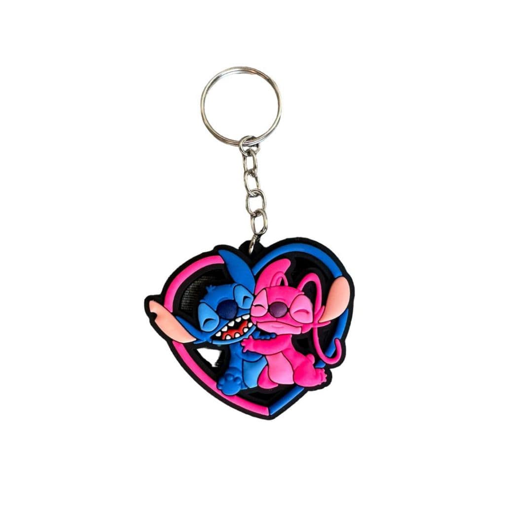Chaveiro emborrachado Stich colecionavel/ chaveiro fofo stich/ chaveiro mochila chave/ chaveiro stich e angel