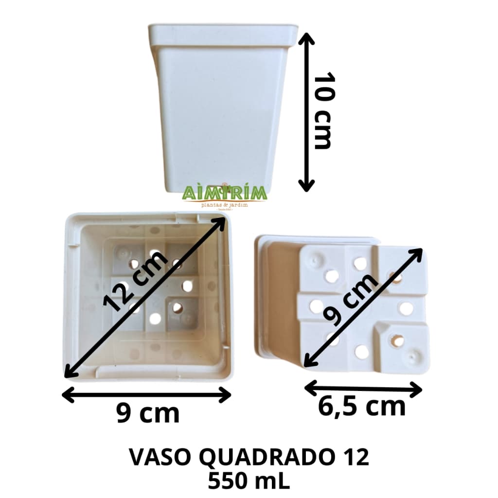 20 Vasos Quadrado 12 modelo novo cor branca - Branco