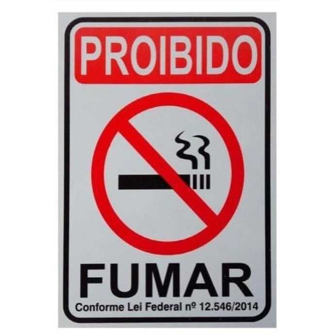 PLACA DE SINALIZAÇÃO PROIBIDO FUMAR 20X15