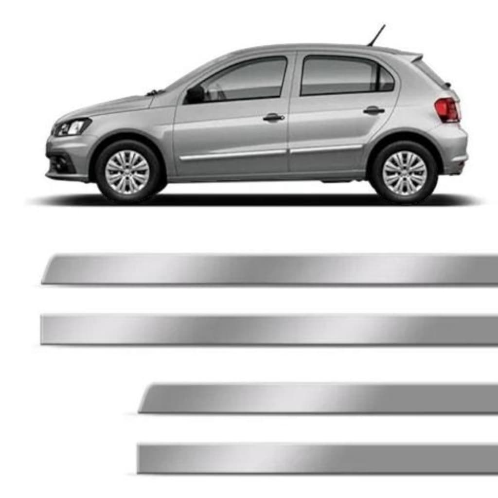 Friso Lateral Porta Cromado Gol G5 G6 G7 G8 2008 A 2018 Voyage G5 G6 G7 2008 A 2016 Fox 4 portas