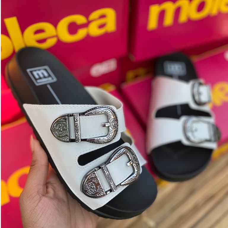 Chinelo Slide Tamanco Papete Moleca Feminino Fivela Moleca 5436.402