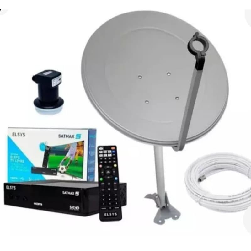 kit antena  Parabolica  digital elsy Max 5 + antena+cabo+Lnbf