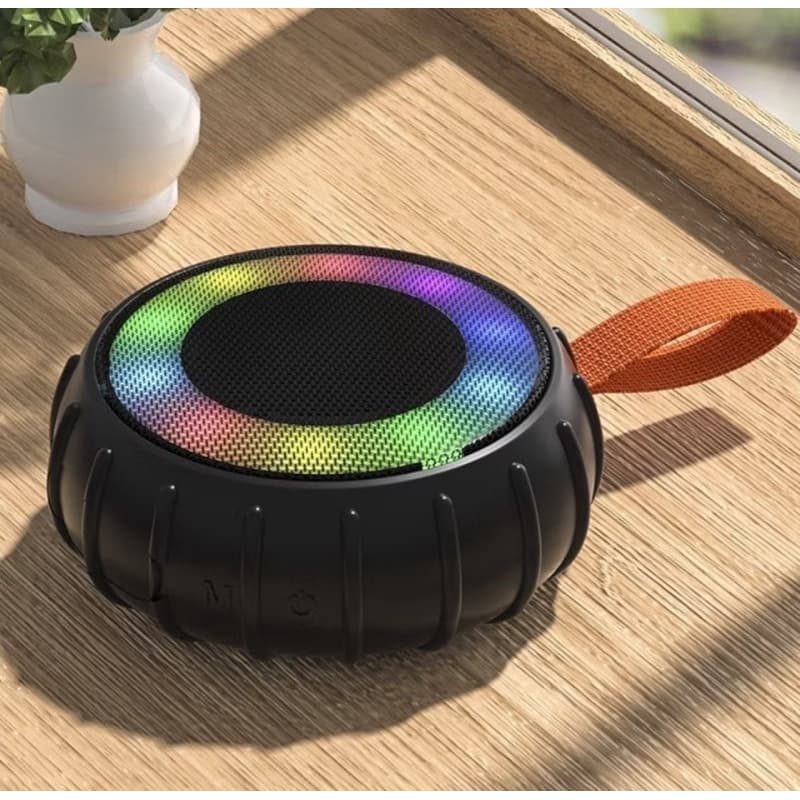 Caixa de som Bluetooth a Prova D'agua formato peneu Led RGB Sd portátil-envio imediato