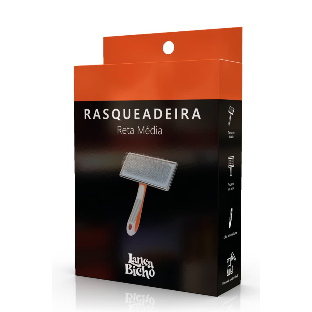 Rasqueadeira Pet Clássica Média Lança Bicho