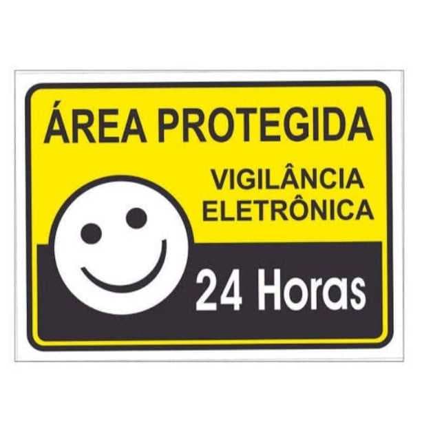 PLACA DE SINALIZAÇÃO 15x20 ÁREA PROTEGIDA 24 HORAS
