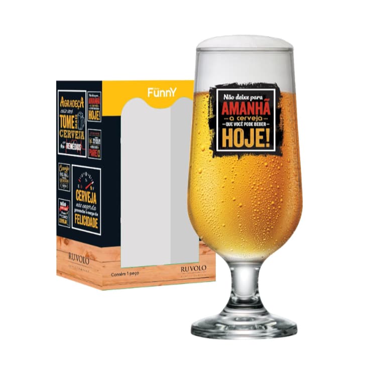 Taça Para Presentear Funny Blumenau Ruvolo Cerveja Beer Com Caixa de Presente 330ml
