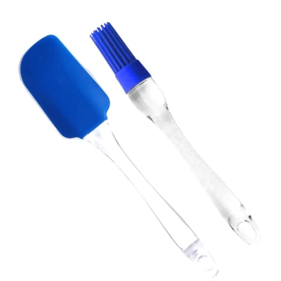 Kit de Utensílios Culinários Azul – Pincel e Espátula de Silicone para Preparar Pão e Bolos