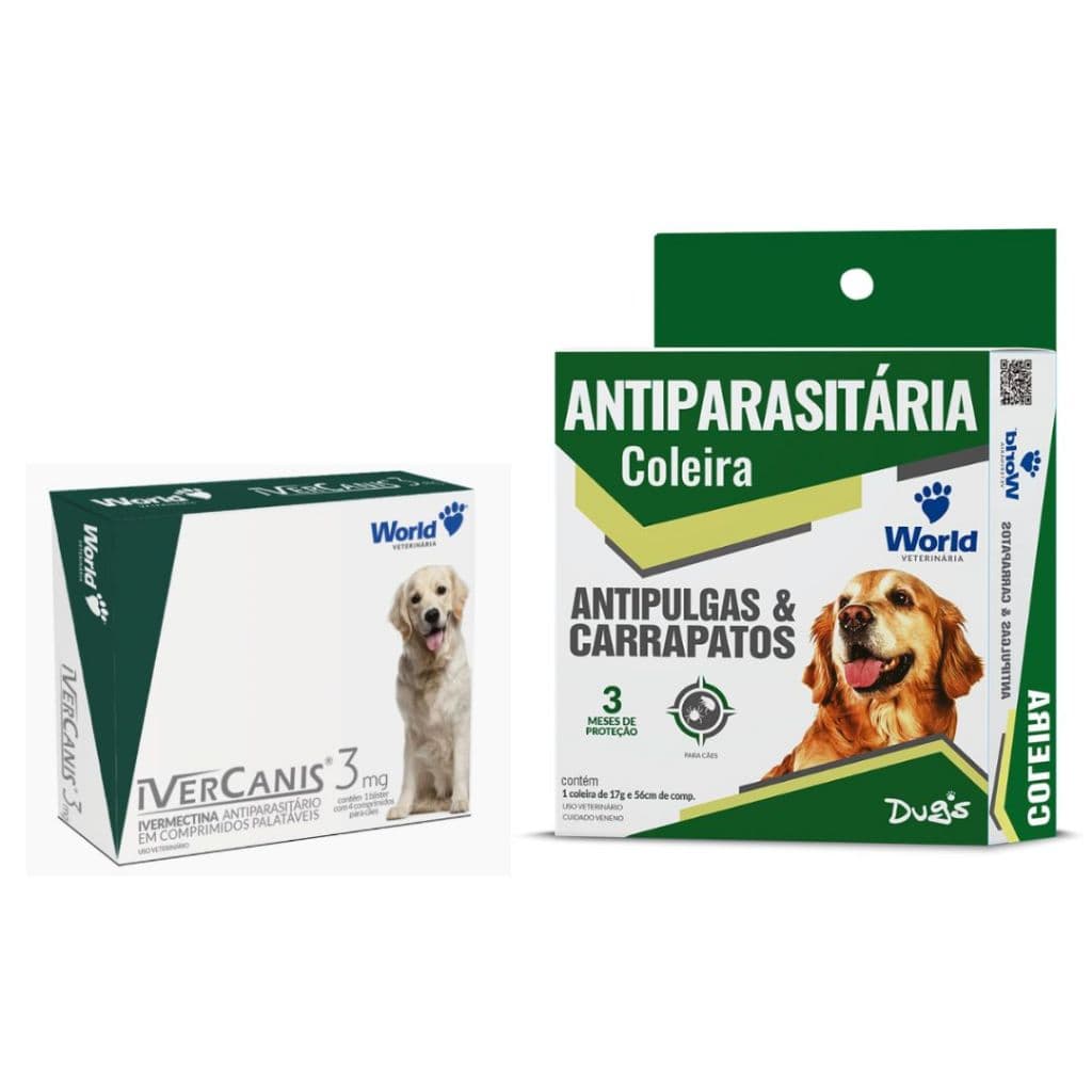 Remédio Para Pulga Carrapato Duração 3 Meses Kit Resolve