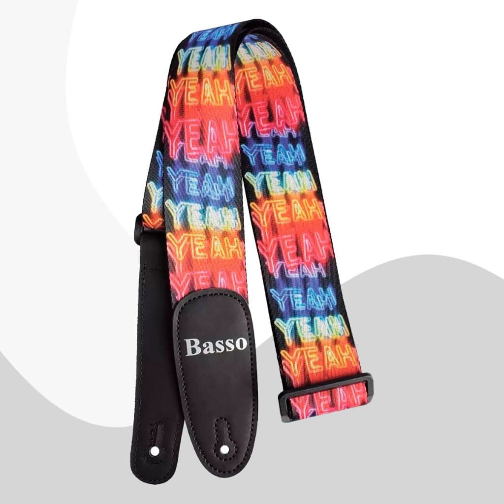 Correia Basso Poliester Pop Art Yeah Vibrant DE46 Ajustável Confortável Guitarra Violão Baixo