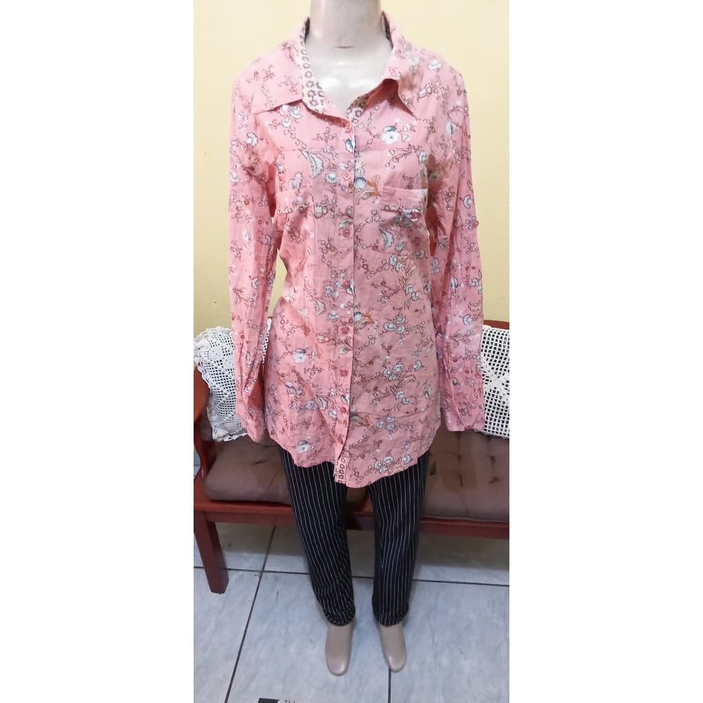 Blusa casual floral com botões para mulheres,florida manga estilo asa de morcego/poncho moda evangélica