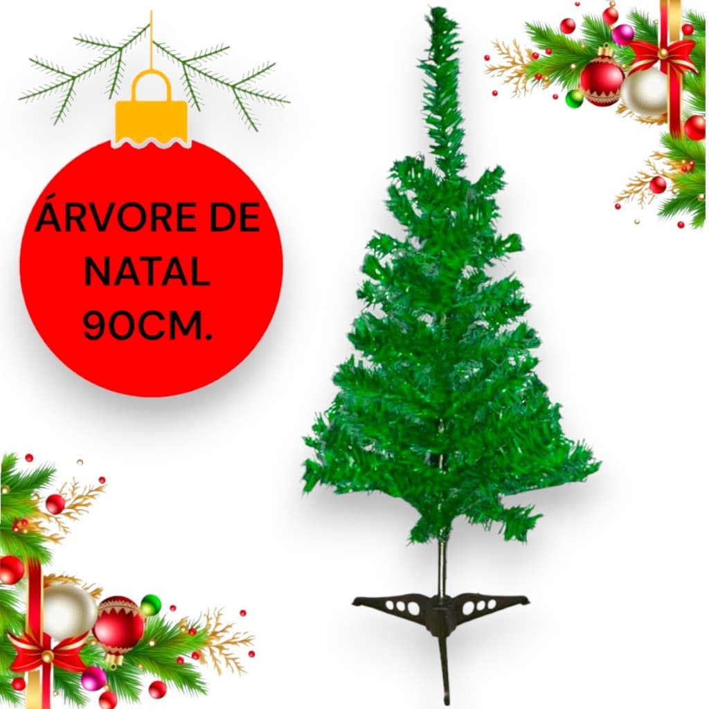 Árvore De Natal  90cm Pinheiro De Natal 60 Galhos cheios Decoração Natalina