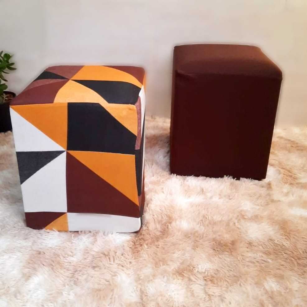 Kit 4 capas puff  Geo retro e tabaco cores  realista  35x35