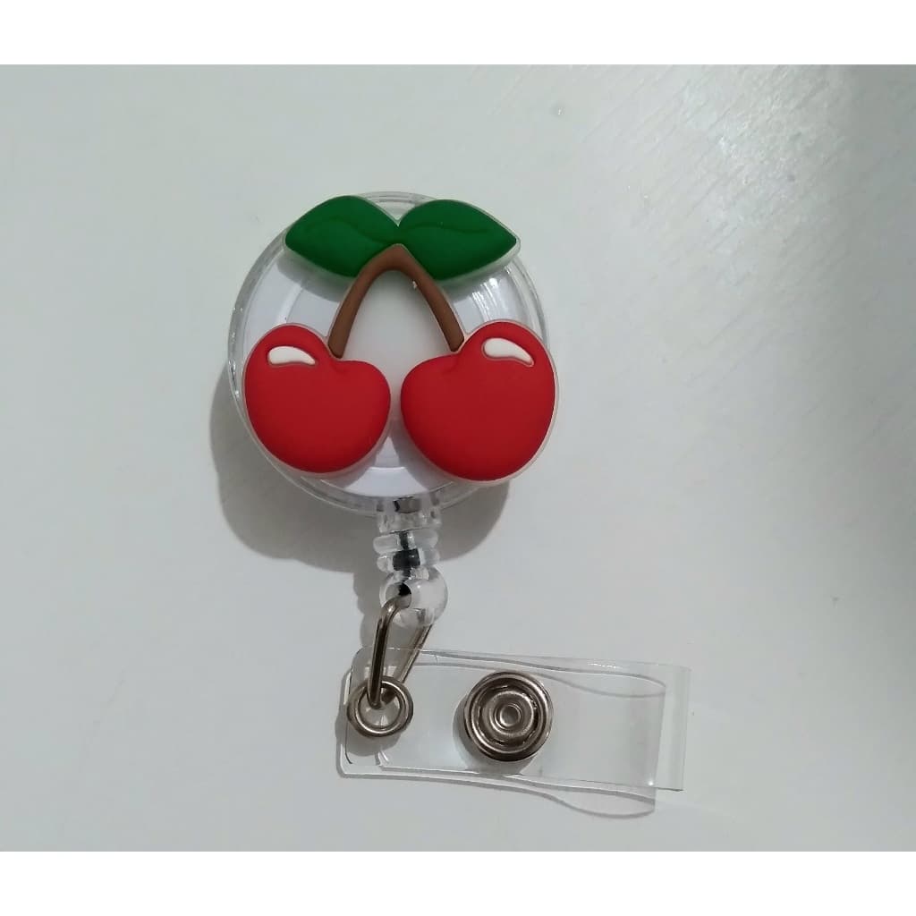 Porta crachá cartão retrátil Cereja fruta