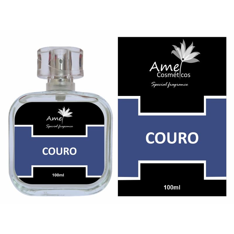 Perfume Masculino Amei Cosméticos Couro Alta Fixação 33% de Essência