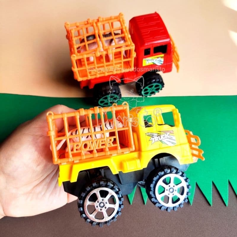 Kit 2 Mini Brinquedos Caminhão Carregando Animal