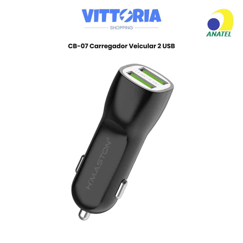Carregador Turbo para Carro Veicular 2 USB 4,1A Carga Rápida Universal CB07