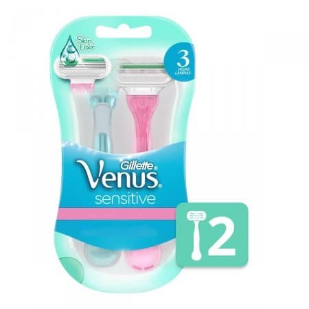 Aparelho de Depilar Gillette Venus Sensitive - 2 Unidades de 3 lâminas Com Tecnologia SkinElixir