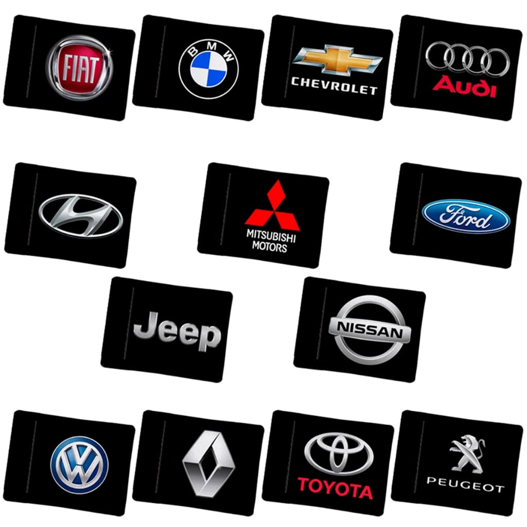 Carteira Porta Documento e CNH Simples Marcas de Carro Símbolo Logo