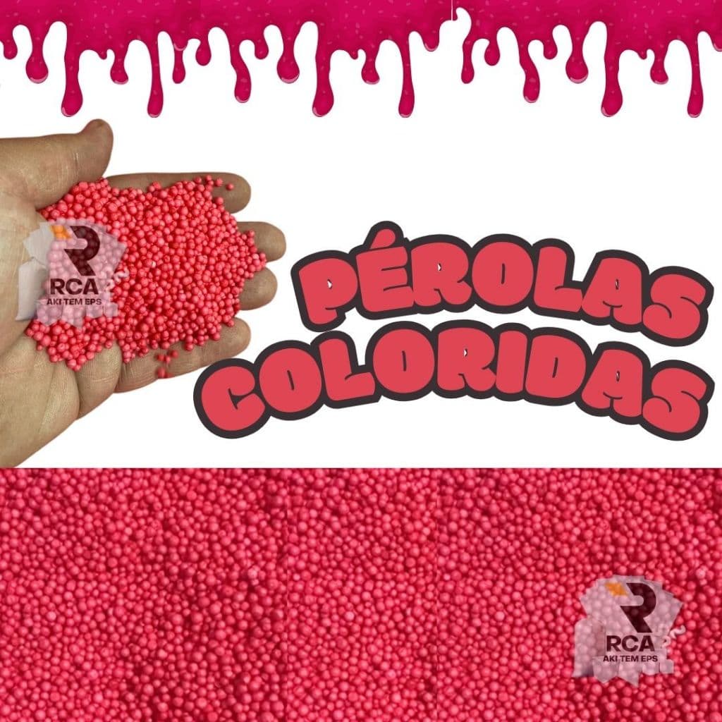Pérola de Eps Colorida Pacote 1 Litro para artes e slime Pink