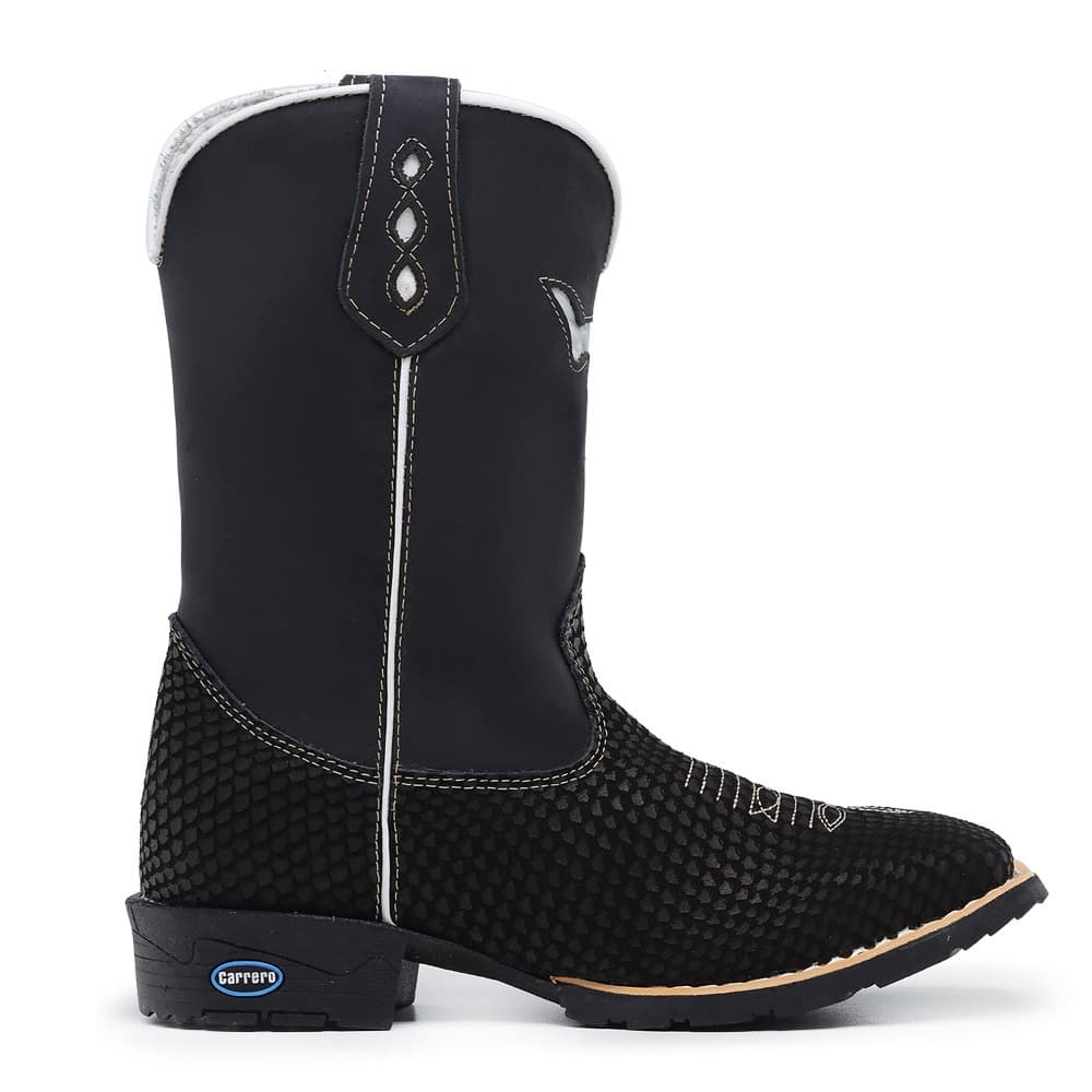 Bota Country Masculina Em Couro Bico Quadrado Texana+brinde