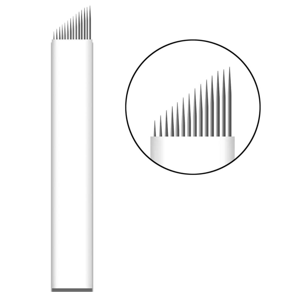 Kit 5un Lâmina Tebori para Microblading Flex Chanfrada Agulhas 0.25mm Micropigmentação