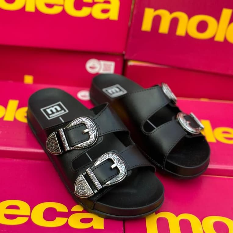 Papete Sandália Moleca Fivela Feminina Flat Original Preço Imperdével