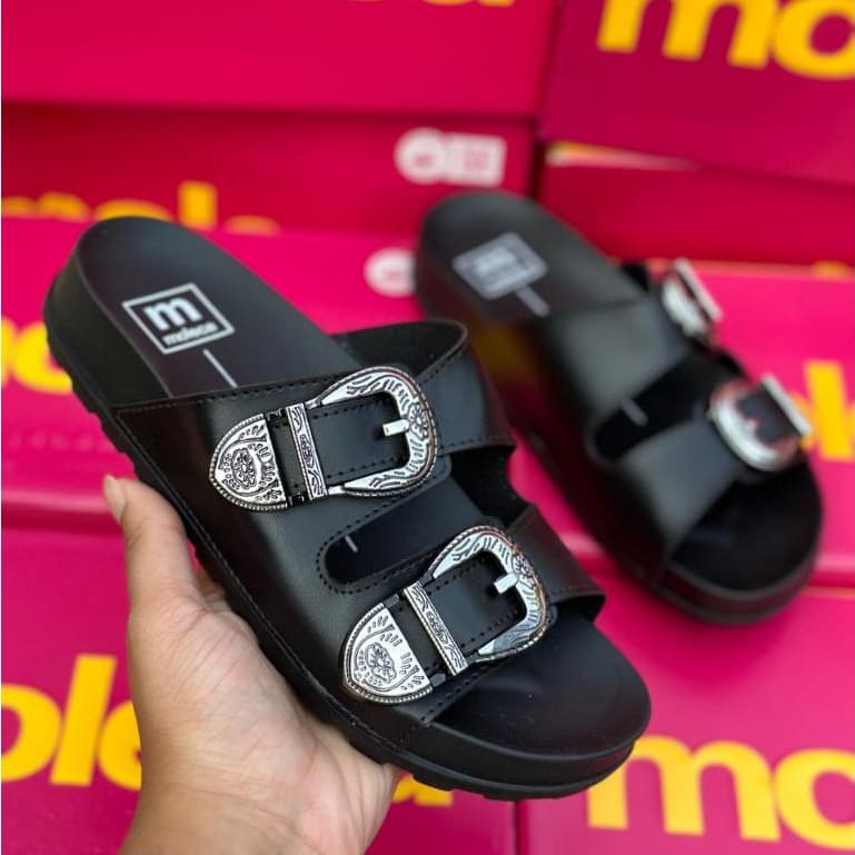 Papete Sandália Moleca Fivela Feminina Flat Original Preço Imperdível
