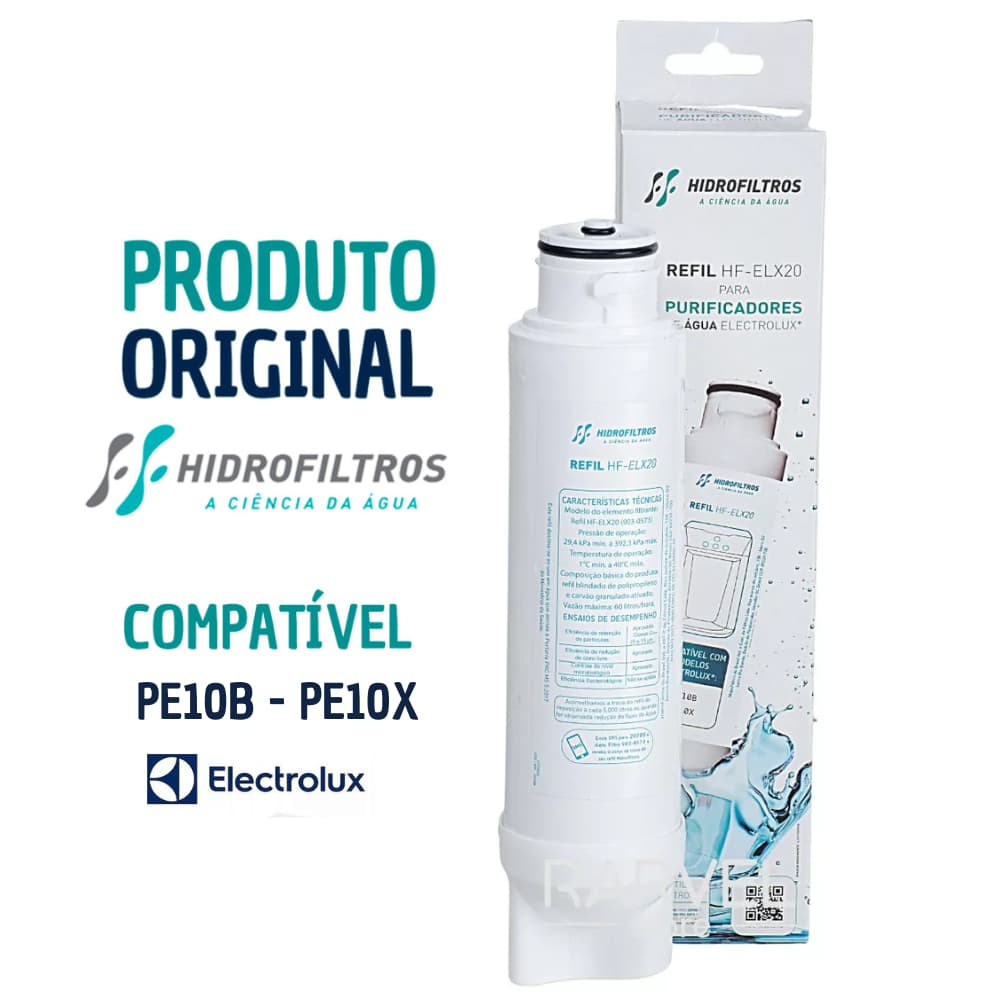 Refil Filtro Vela para Purificador Electrolux PE10B e PE10X - Hidrofiltros HF-ELX20 Original