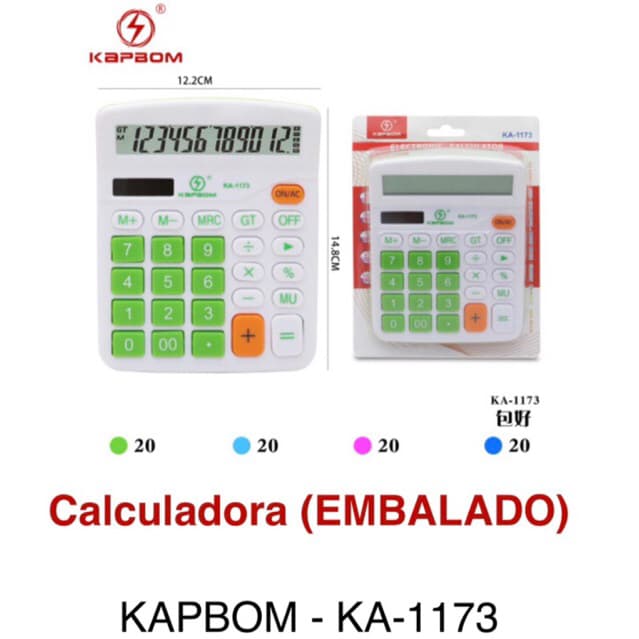 Calculadora Eletrônica 12 Dígitos KA-1173 - Kapbom
